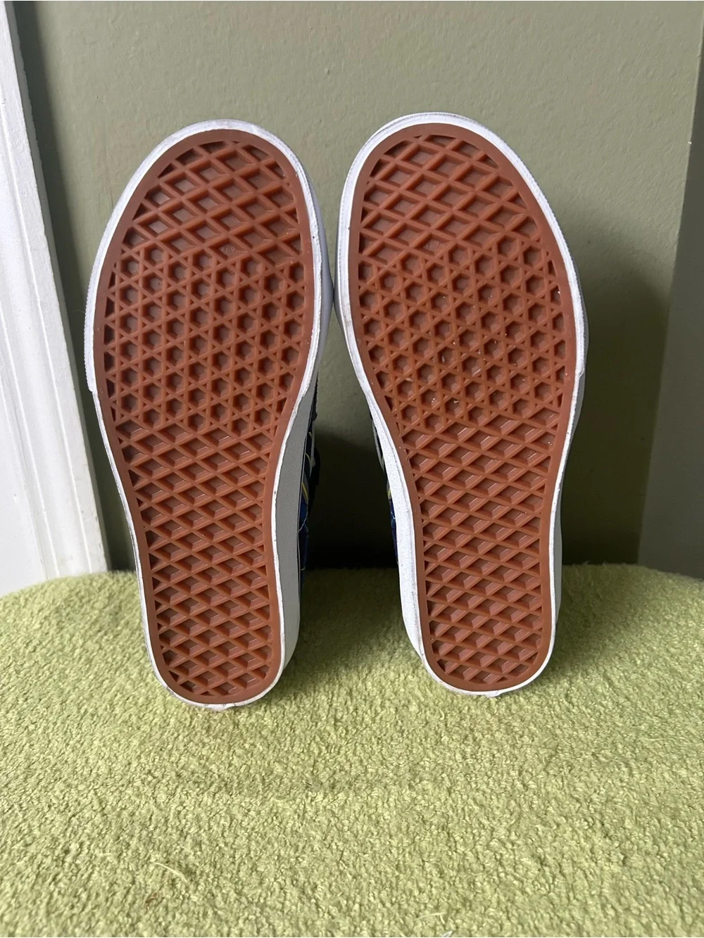 New Vans Women’s Navy Blue  green with purple Slip-On Sneakers